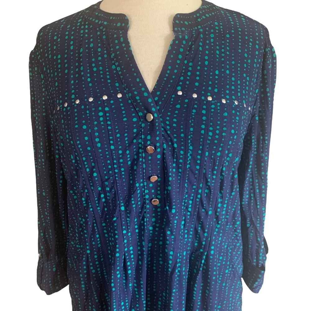 Cocomo NEW 3/4 sleeve women's Pintuck Blouse top shirt MEDIUM - Picture 4 of 14